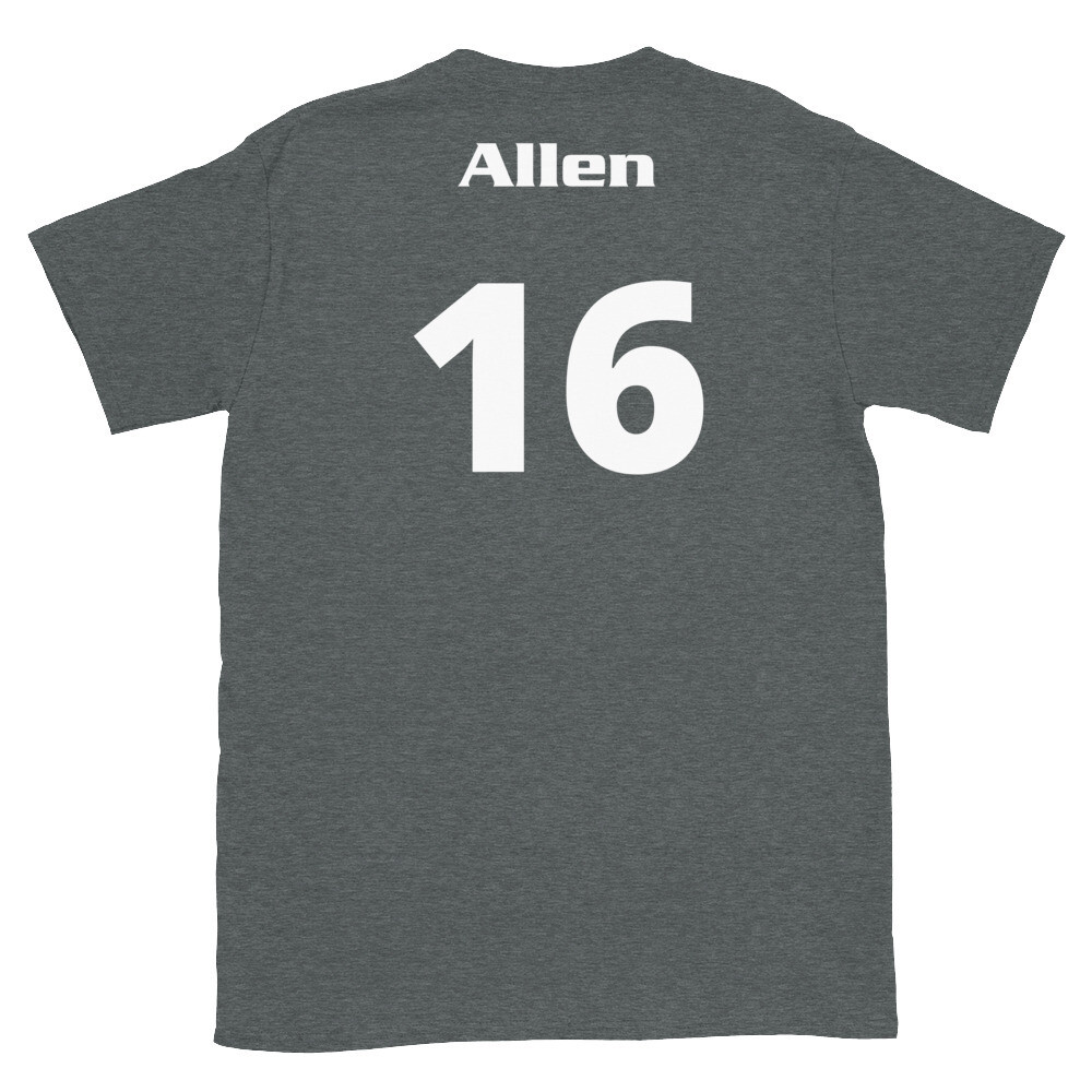 TLU Softball Number 16 Allen Short-Sleeve Unisex T-Shirt