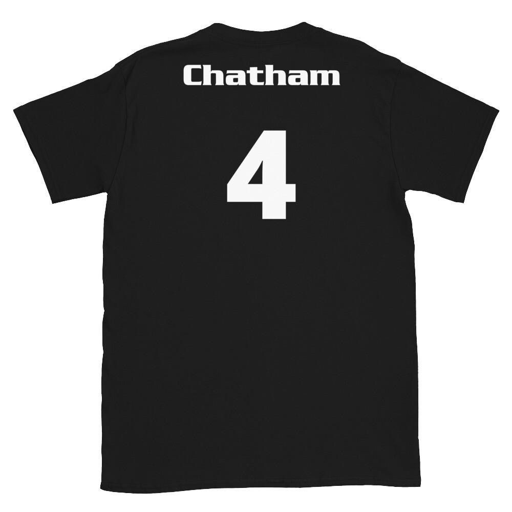TLU Softball Number 4 Chatham Short-Sleeve Unisex T-Shirt, Color: Black, Size: S