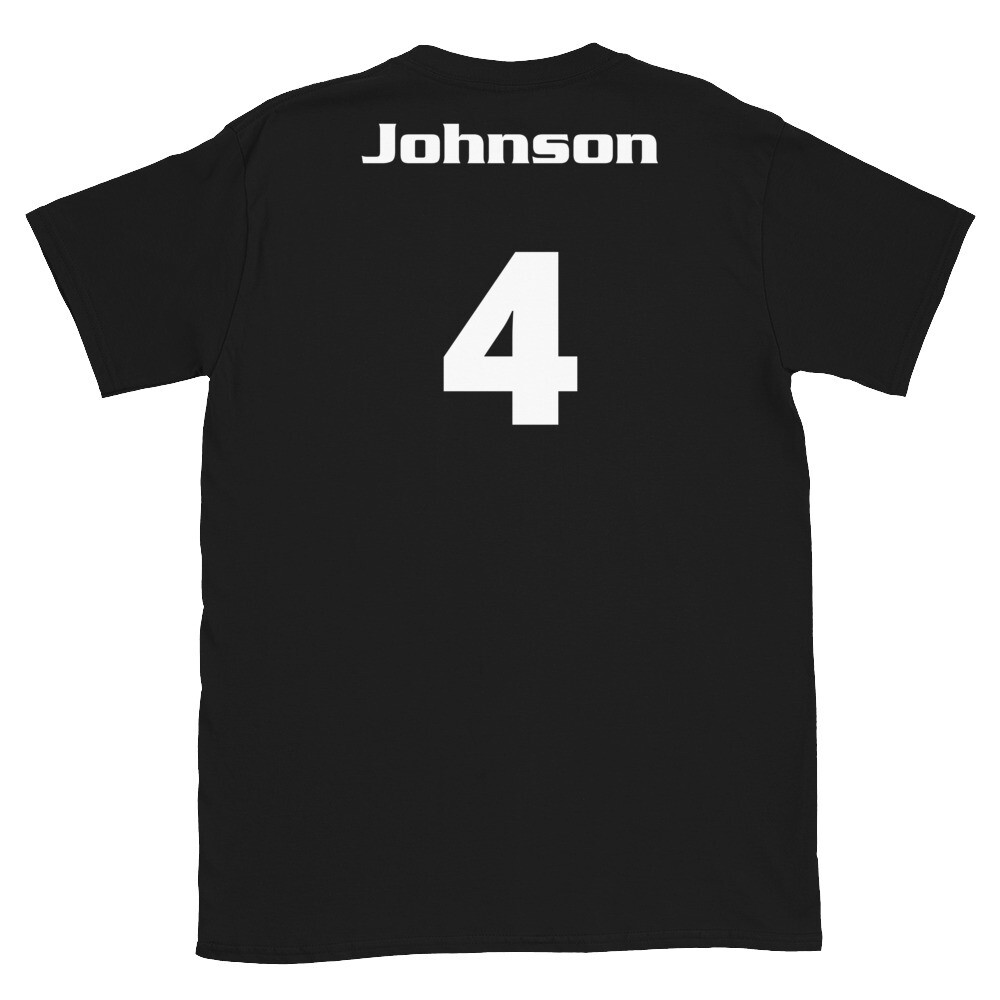 TLU Softball Number 4 Johnson Short-Sleeve Unisex T-Shirt, Color: Black, Size: S