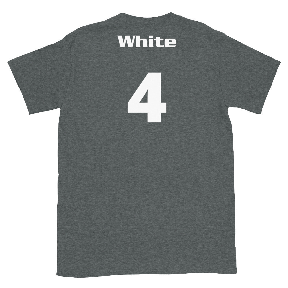TLU Softball Number 4 White Short-Sleeve Unisex T-Shirt