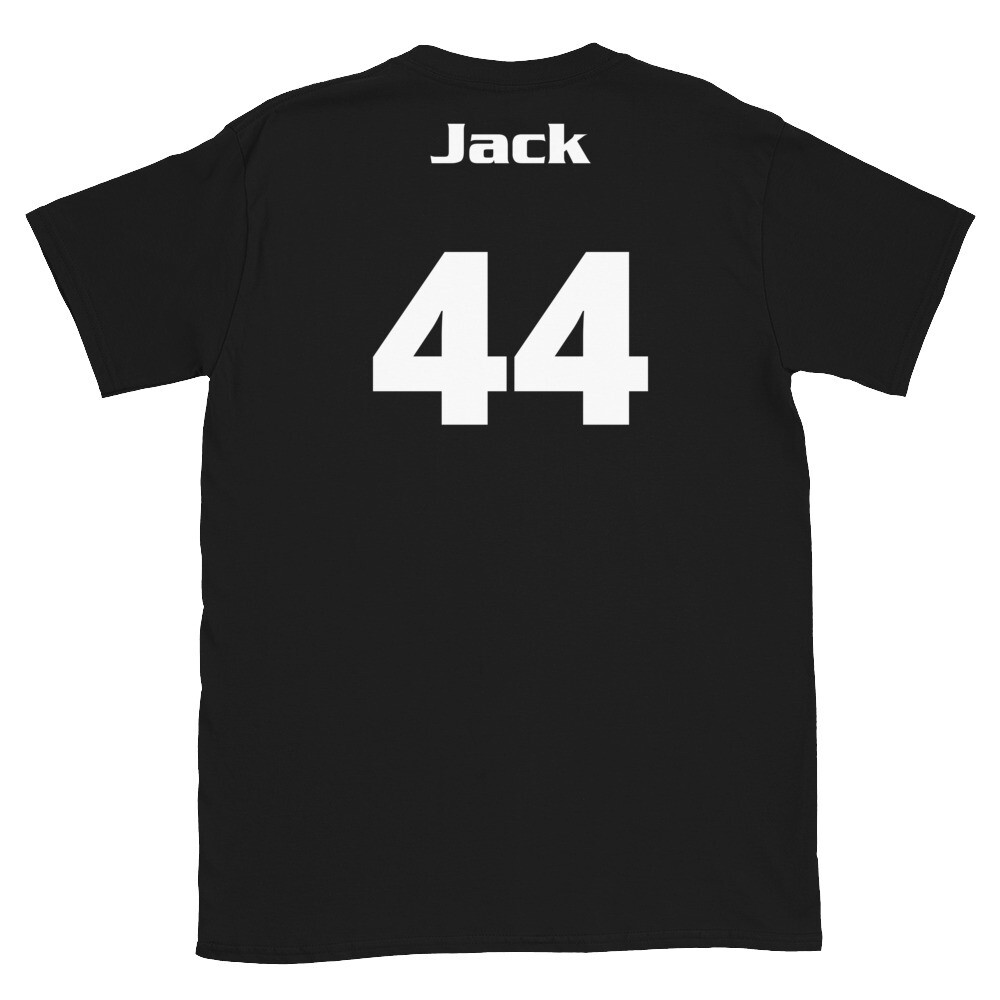 TLU Softball Number 44 Jack Short-Sleeve Unisex T-Shirt, Color: Black, Size: S
