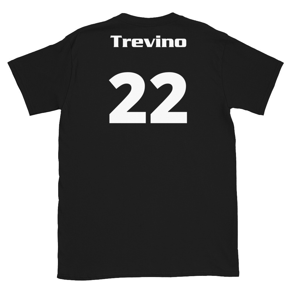TLU Softball Number 22 Trevino Short-Sleeve Unisex T-Shirt, Color: Black, Size: S
