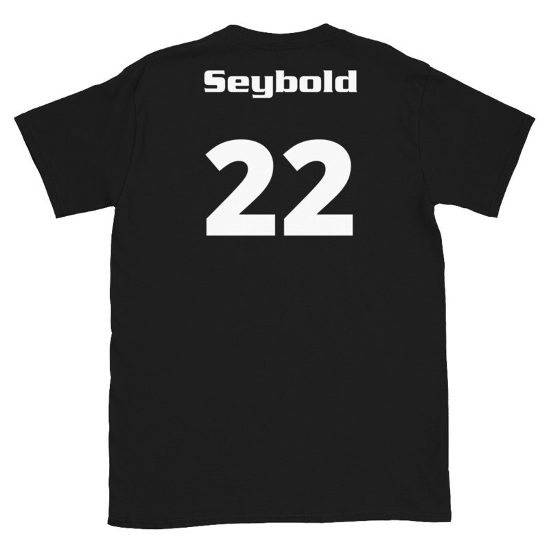 TLU Softball Number 22 Seybold Short-Sleeve Unisex T-Shirt, Color: Black, Size: S