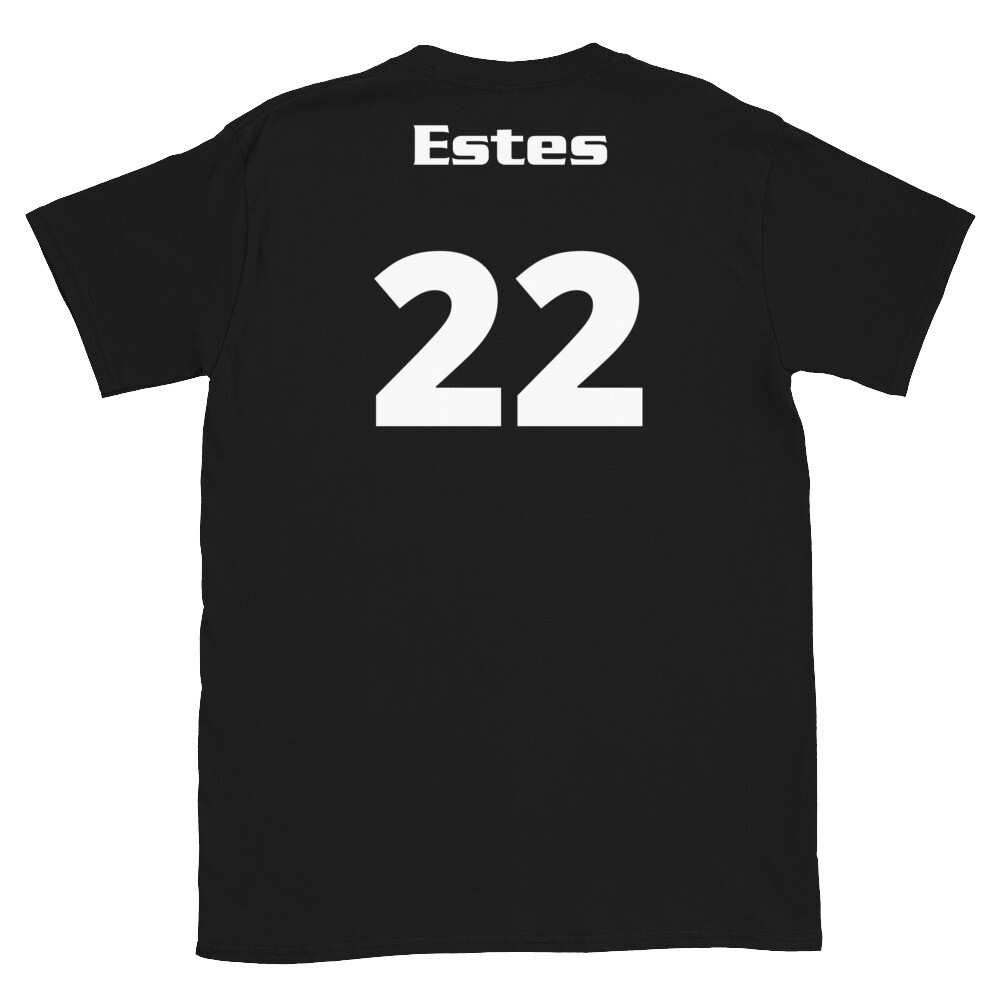 TLU Softball Number 22 Estes Short-Sleeve Unisex T-Shirt, Color: Black, Size: S