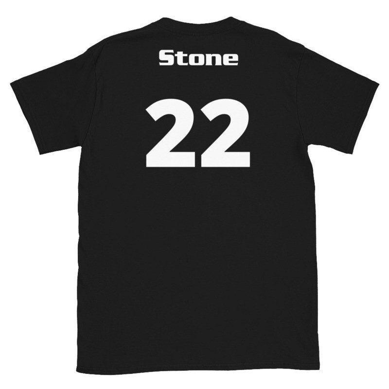 TLU Softball Number 22 Stone Short-Sleeve Unisex T-Shirt, Color: Black, Size: S