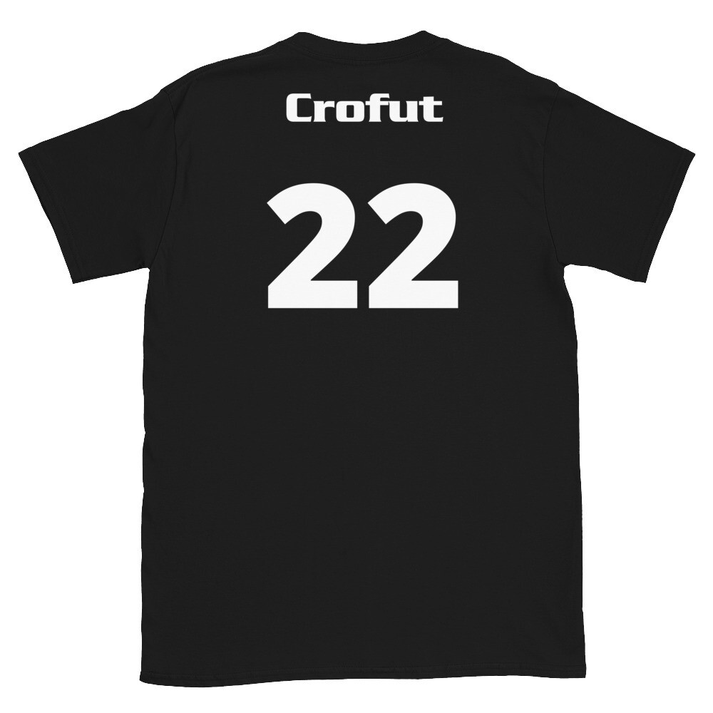 TLU Softball Number 22 Crofut Short-Sleeve Unisex T-Shirt, Color: Black, Size: S