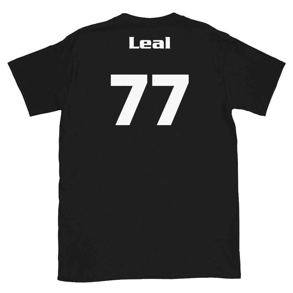 TLU Softball Number 77 Leal Short-Sleeve Unisex T-Shirt, Color: Black, Size: S
