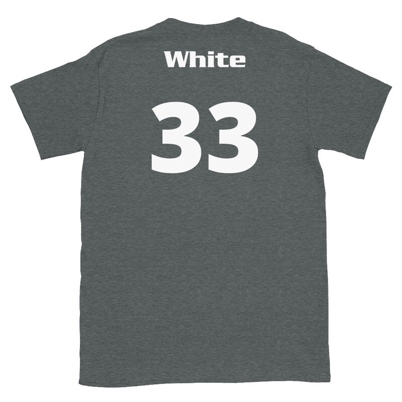 TLU Softball Number 33 White Short-Sleeve Unisex T-Shirt