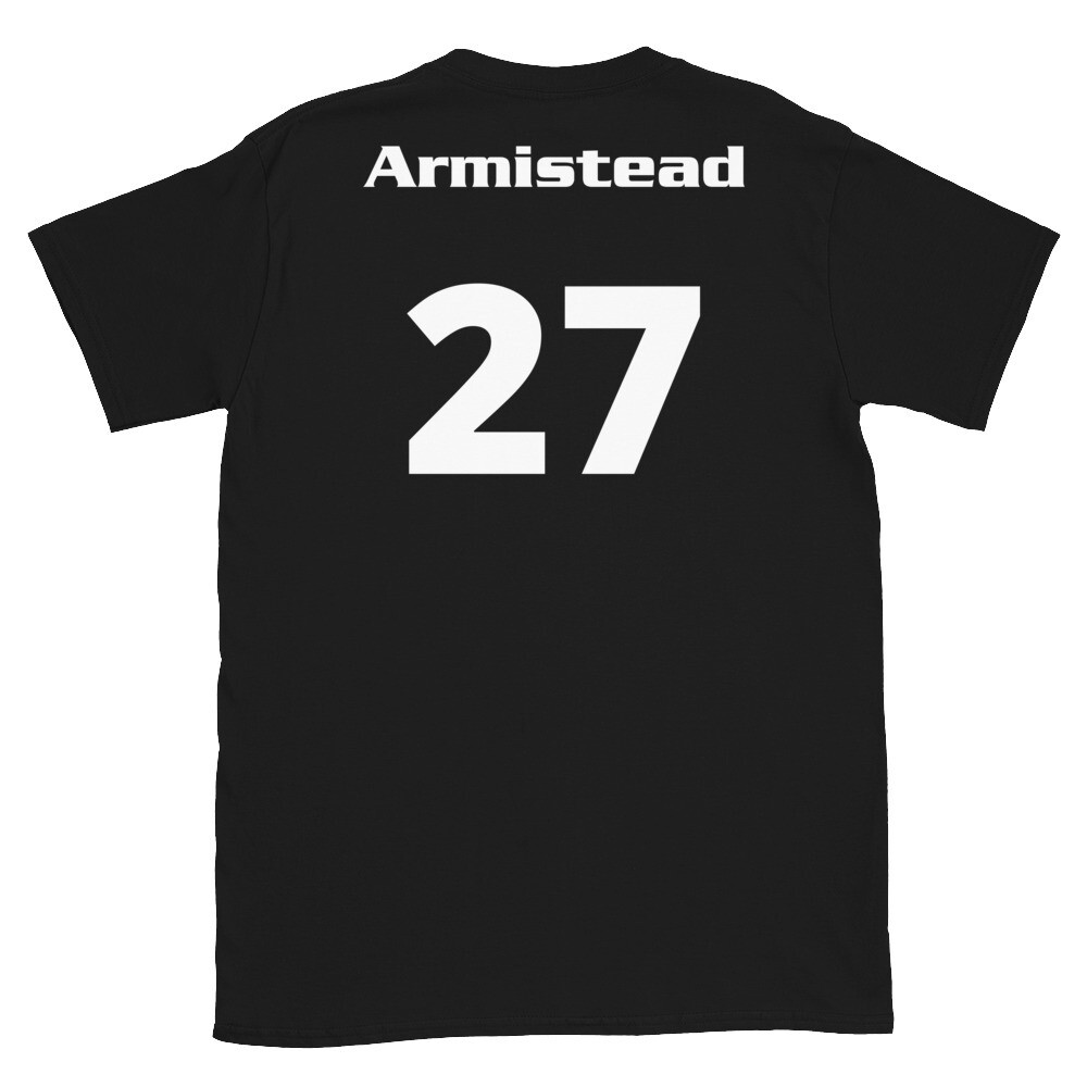 TLU Softball Number 27 Armistead Short-Sleeve Unisex T-Shirt, Color: Black, Size: S