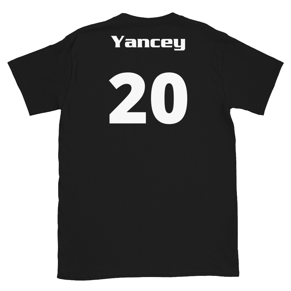 TLU Softball Number 20 Yancey Short-Sleeve Unisex T-Shirt, Color: Black, Size: S