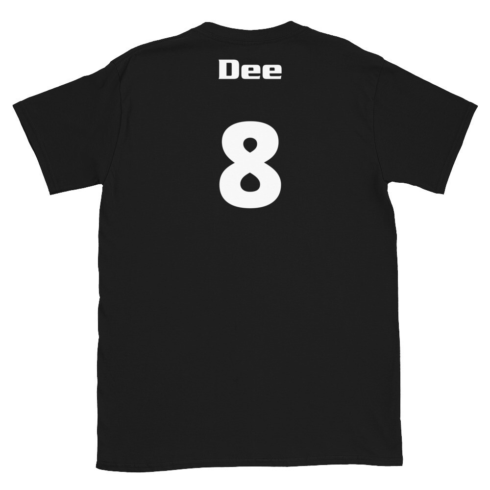 TLU Softball Number 8 Dee Short-Sleeve Unisex T-Shirt, Color: Black, Size: S