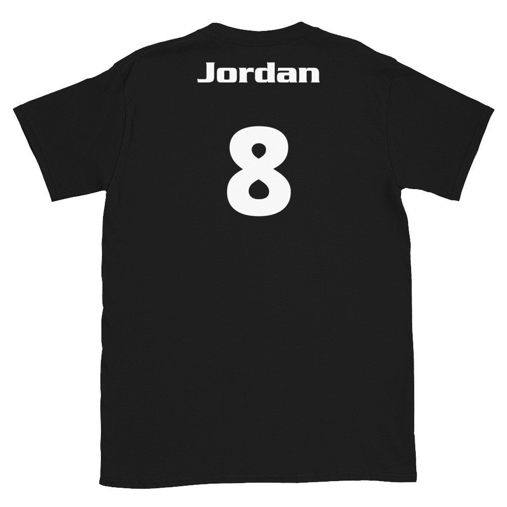 TLU Softball Number 8 Jordan Short-Sleeve Unisex T-Shirt, Color: Black, Size: S