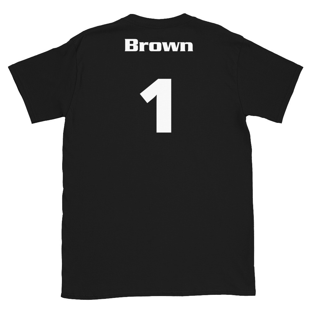 TLU Softball Number 1 Brown Short-Sleeve Unisex T-Shirt, Color: Black, Size: S