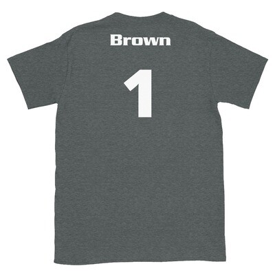 TLU Softball Number 1 Brown Short-Sleeve Unisex T-Shirt
