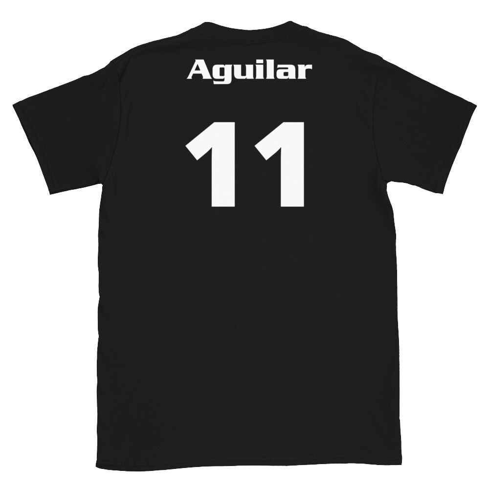 TLU Softball Number 11 Aguilar Short-Sleeve Unisex T-Shirt, Color: Black, Size: S