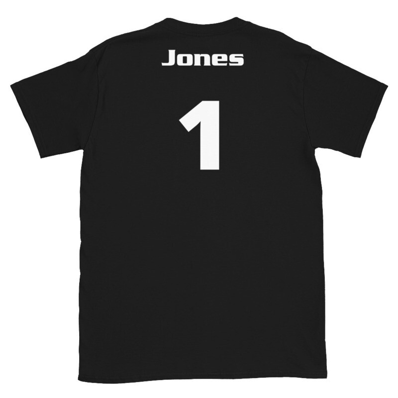 TLU Softball Number 1 Jones Short-Sleeve Unisex T-Shirt, Color: Black, Size: S