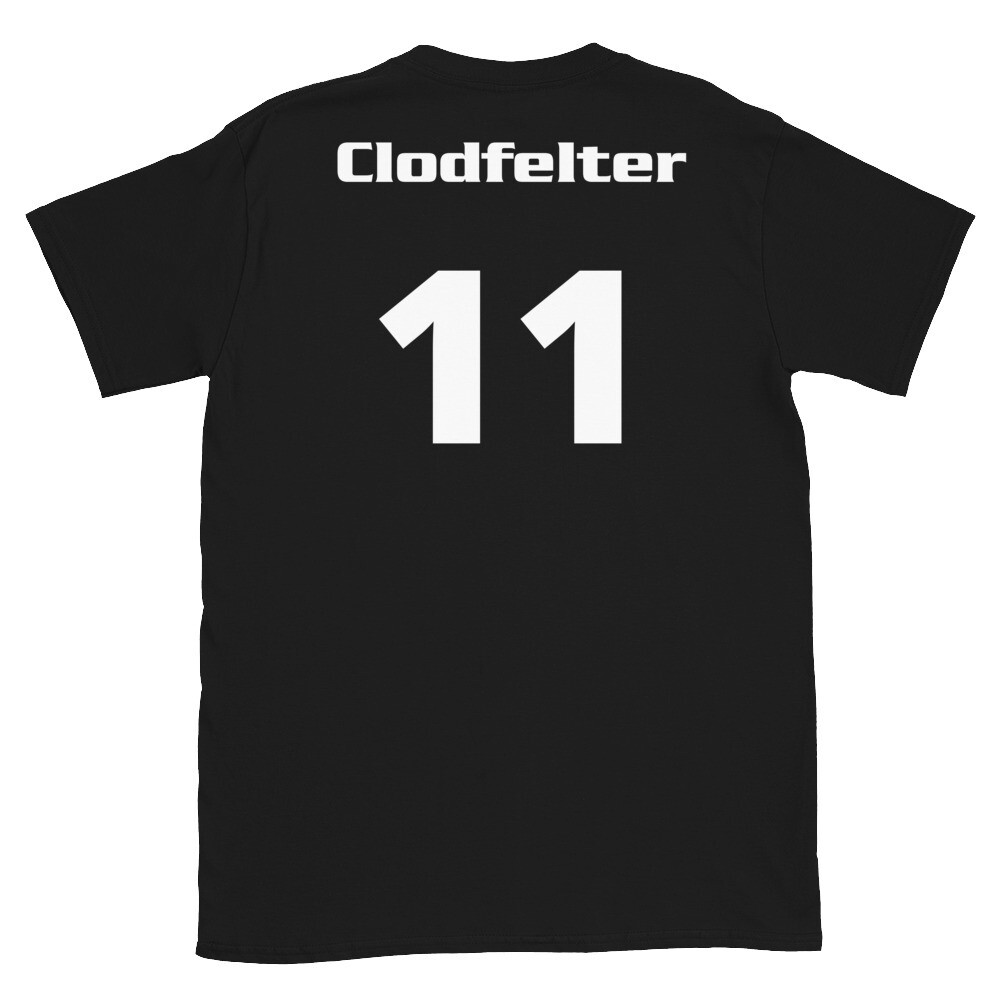 TLU Softball Number 11 Clodfelter Short-Sleeve Unisex T-Shirt, Color: Black, Size: S
