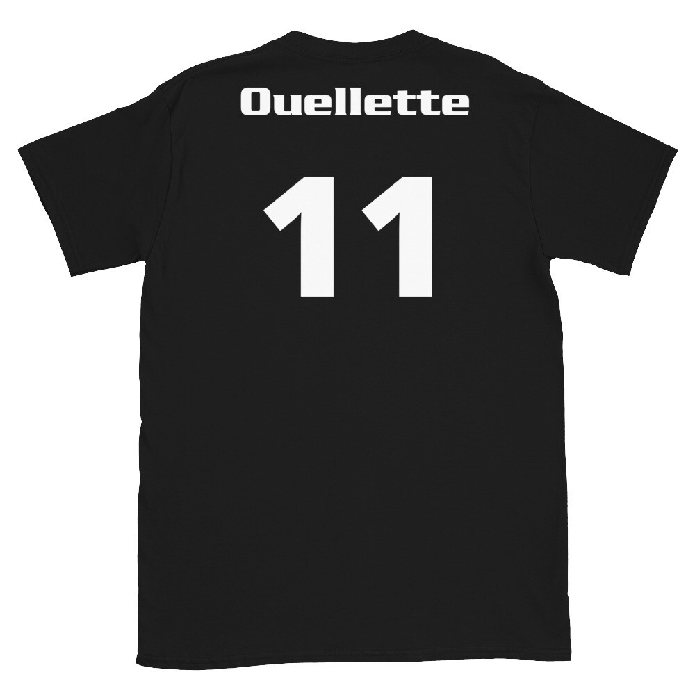 TLU Softball Number 11 Ouellette Short-Sleeve Unisex T-Shirt, Color: Black, Size: S