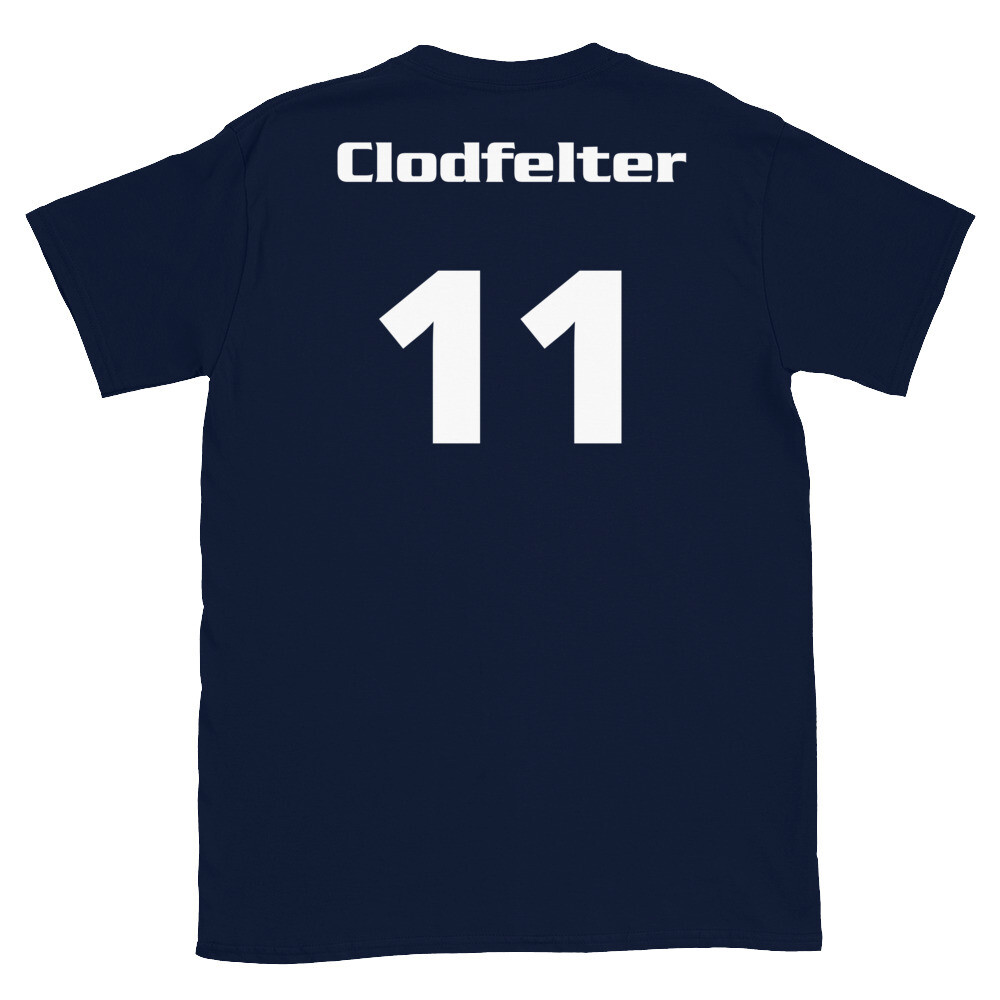 TLU Softball Number 11 Clodfelter Short-Sleeve Unisex T-Shirt, Color: Navy, Size: 2XL