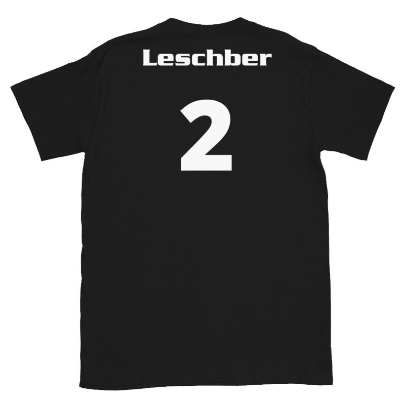 TLU Softball Number 2 Leschber Short-Sleeve Unisex T-Shirt, Color: Black, Size: S