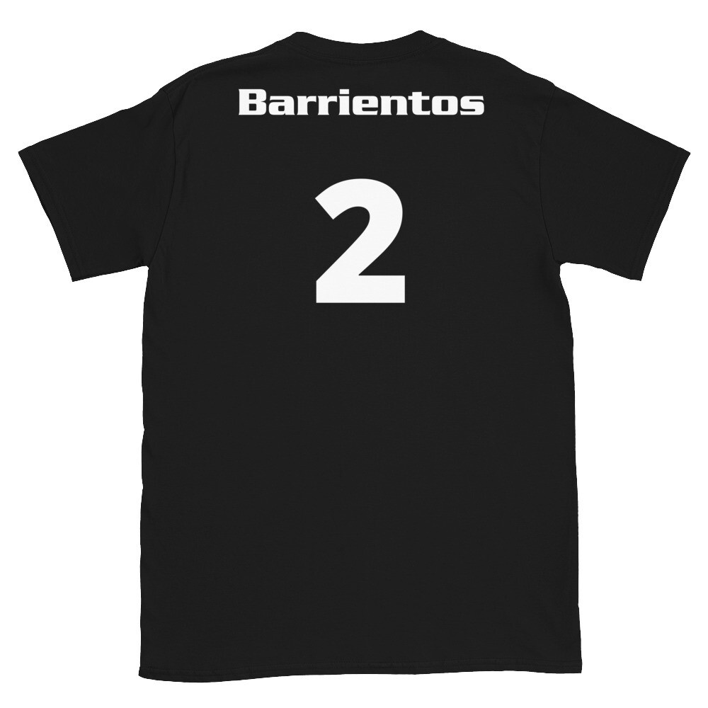 TLU Softball Number 2 Barrientos Short-Sleeve Unisex T-Shirt, Color: Black, Size: S