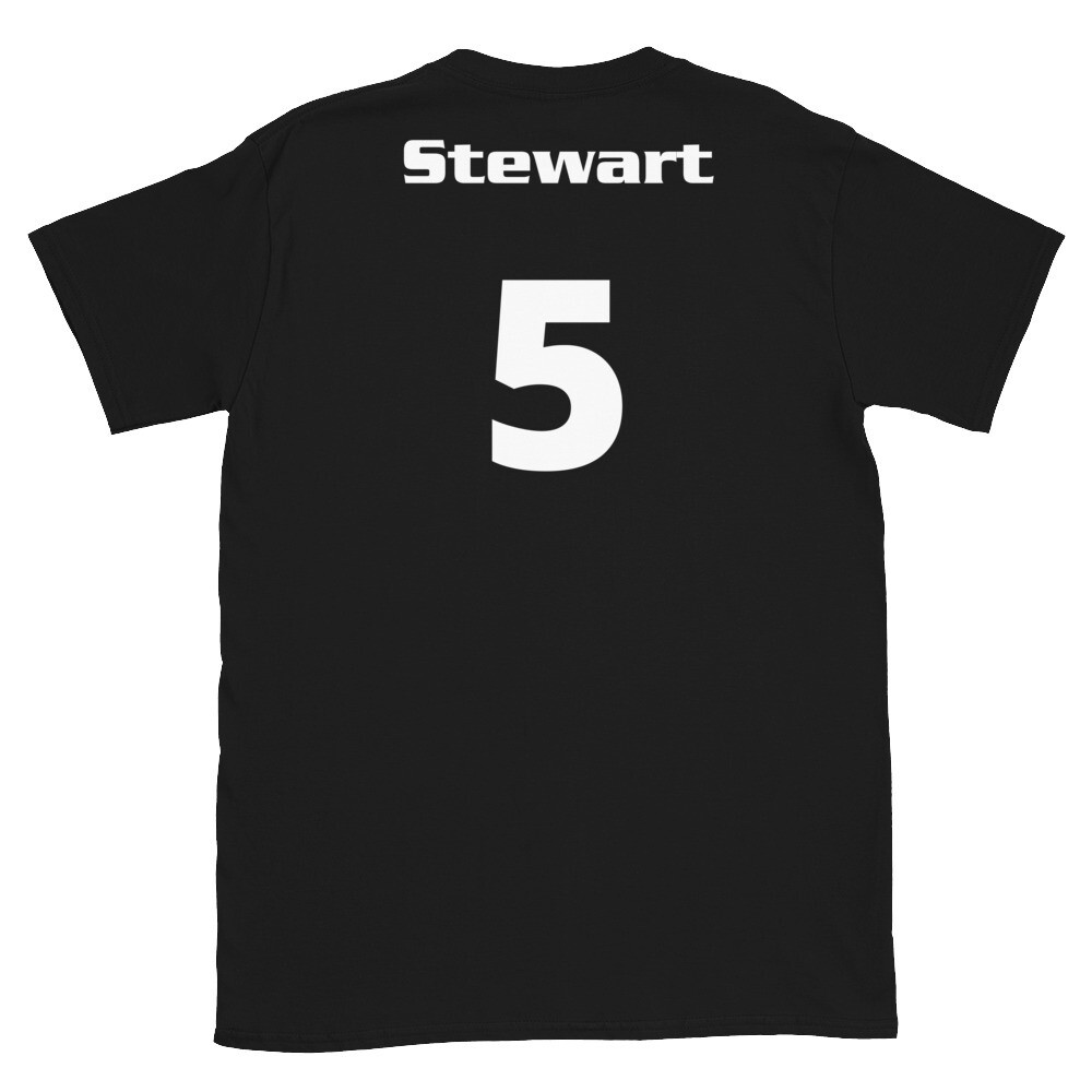 TLU Softball Number 5 Stewart Short-Sleeve Unisex T-Shirt, Color: Black, Size: S