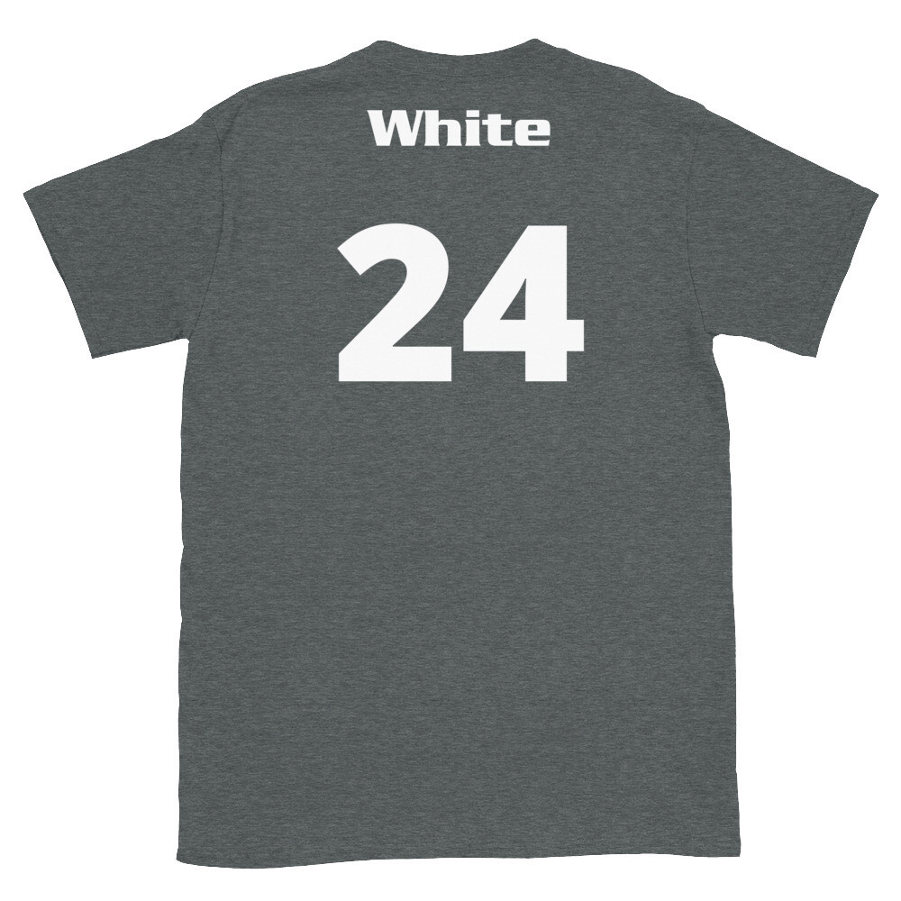 TLU Softball Number 24 White Short-Sleeve Unisex T-Shirt