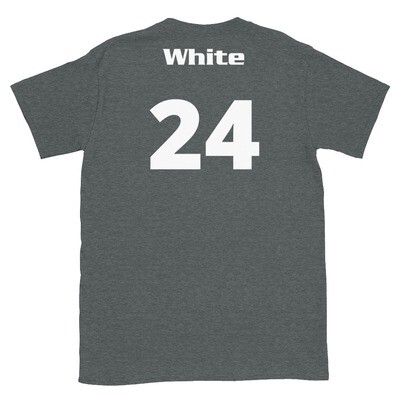 TLU Softball Number 24 White Short-Sleeve Unisex T-Shirt