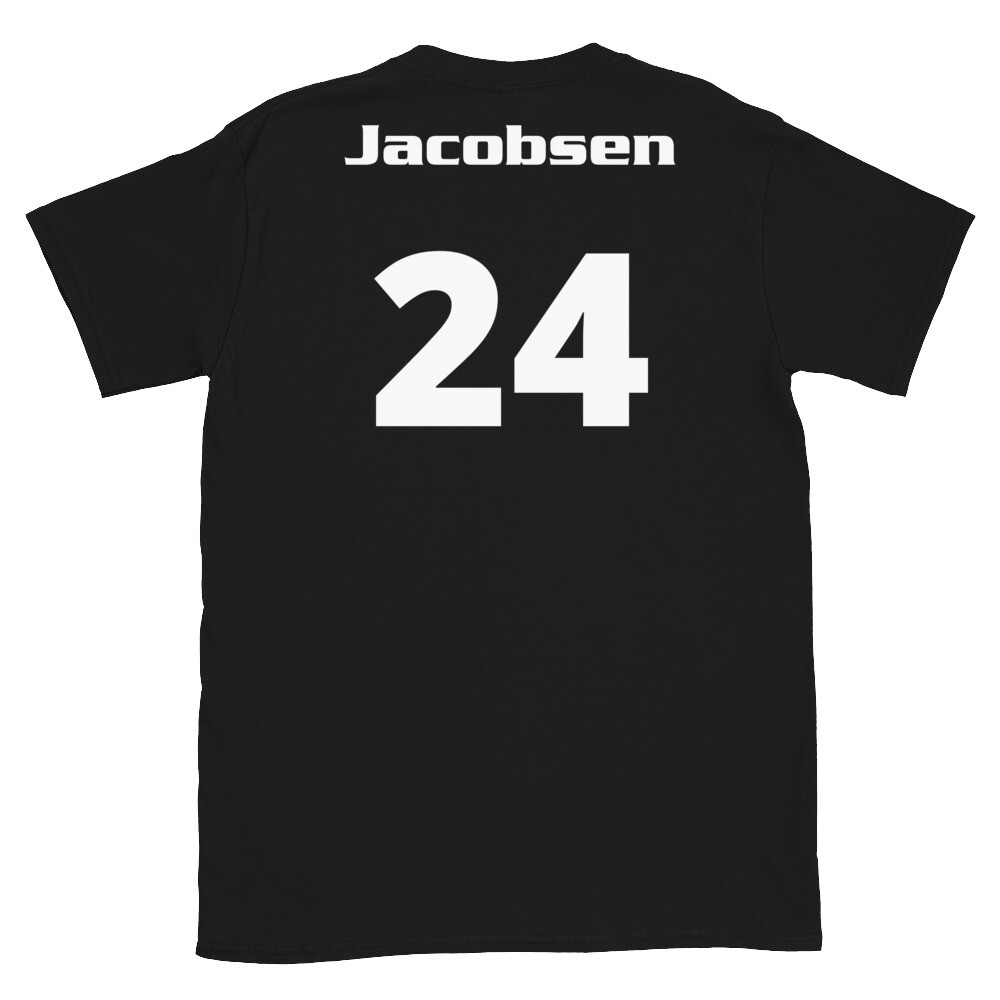 TLU Softball Number 24 Jacobsen Short-Sleeve Unisex T-Shirt, Color: Black, Size: S