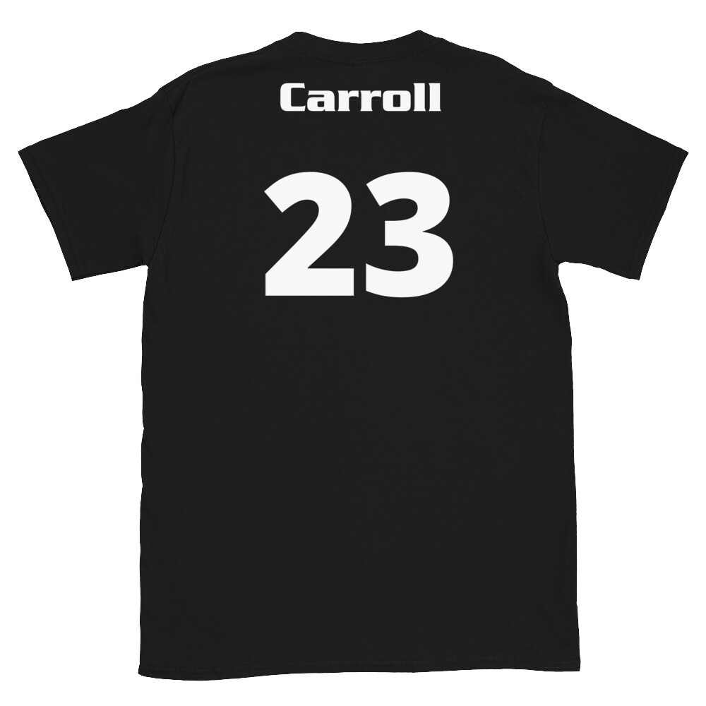 TLU Softball Number 23 Carroll Short-Sleeve Unisex T-Shirt, Color: Black, Size: S
