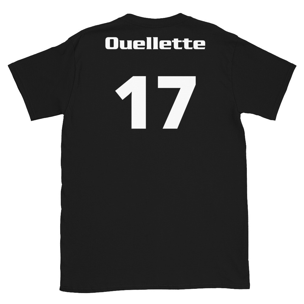 TLU Softball Number 17 Ouellette Short-Sleeve Unisex T-Shirt, Color: Black, Size: S