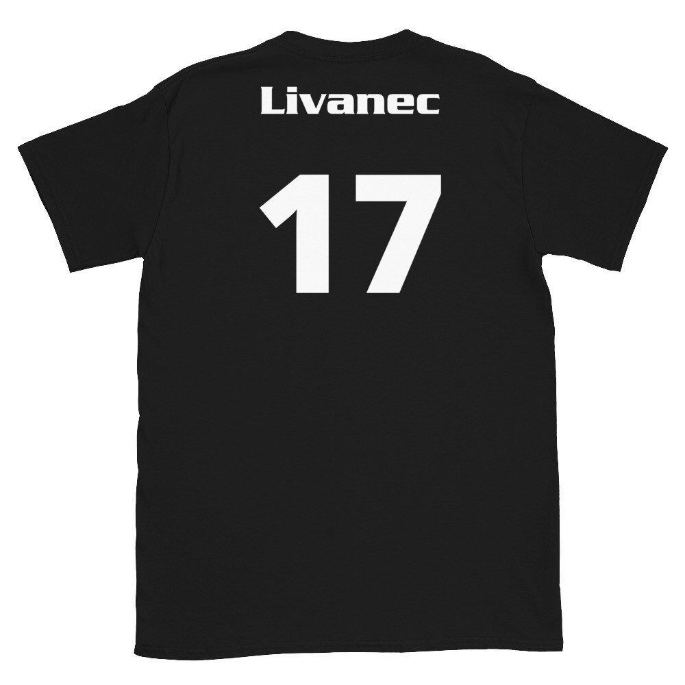 TLU Softball Number 17 Livanec Short-Sleeve Unisex T-Shirt, Color: Black, Size: S