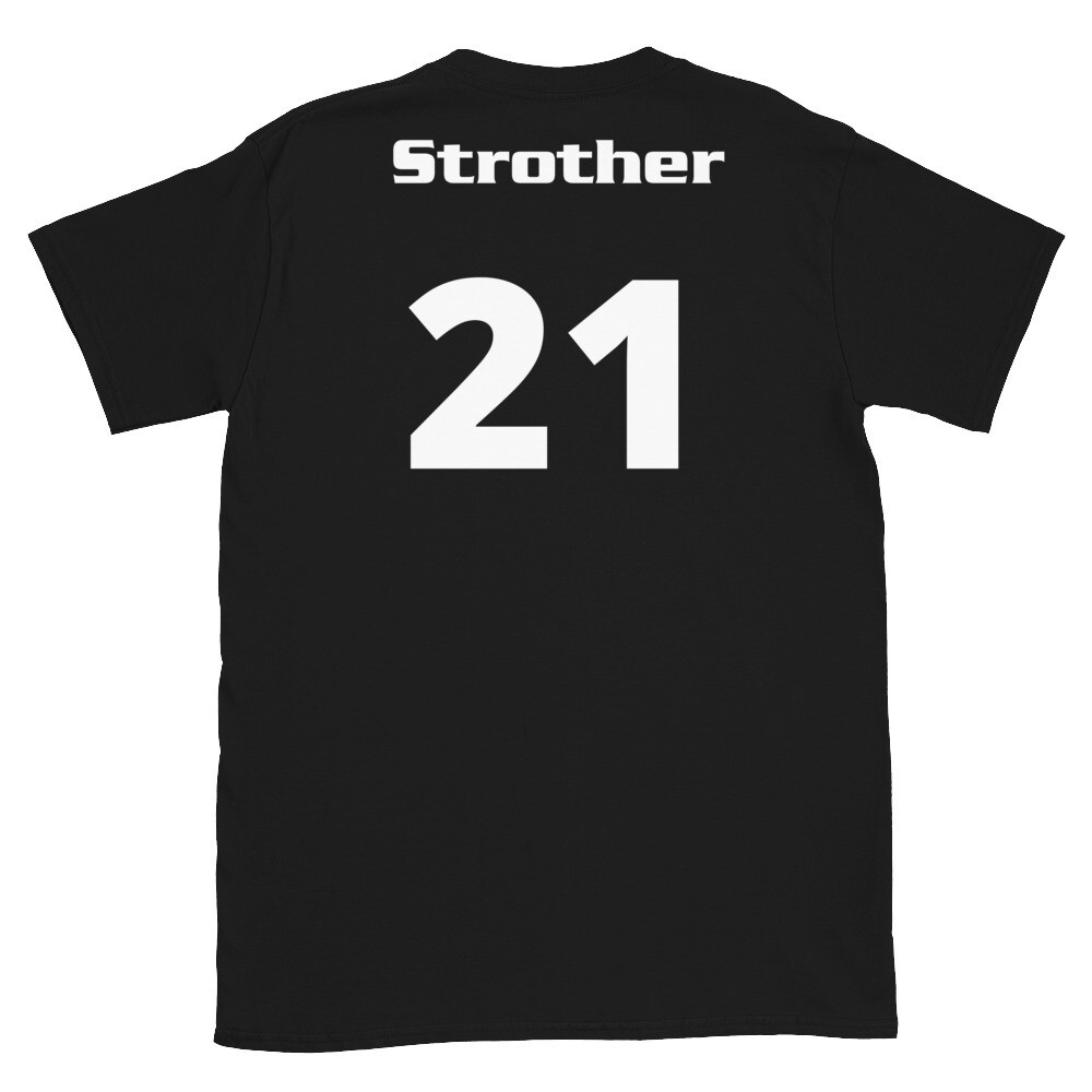 TLU Softball Number 21 Strother Short-Sleeve Unisex T-Shirt, Color: Black, Size: S