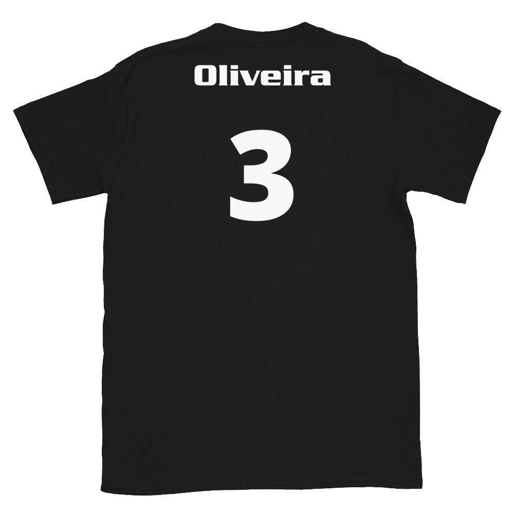 TLU Softball Number 3 Oliveira Short-Sleeve Unisex T-Shirt, Color: Black, Size: S