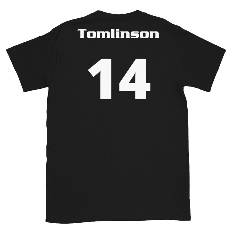TLU Softball Number 14 Tomlinson Short-Sleeve Unisex T-Shirt, Color: Black, Size: S