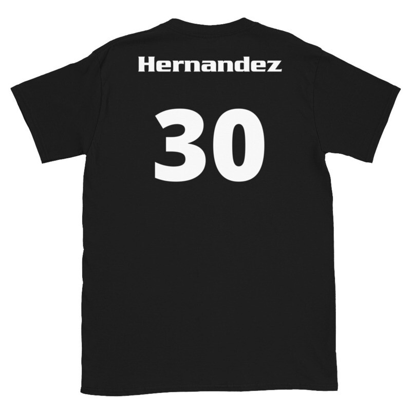 TLU Softball Number 30 Hernandez Short-Sleeve Unisex T-Shirt, Color: Black, Size: S