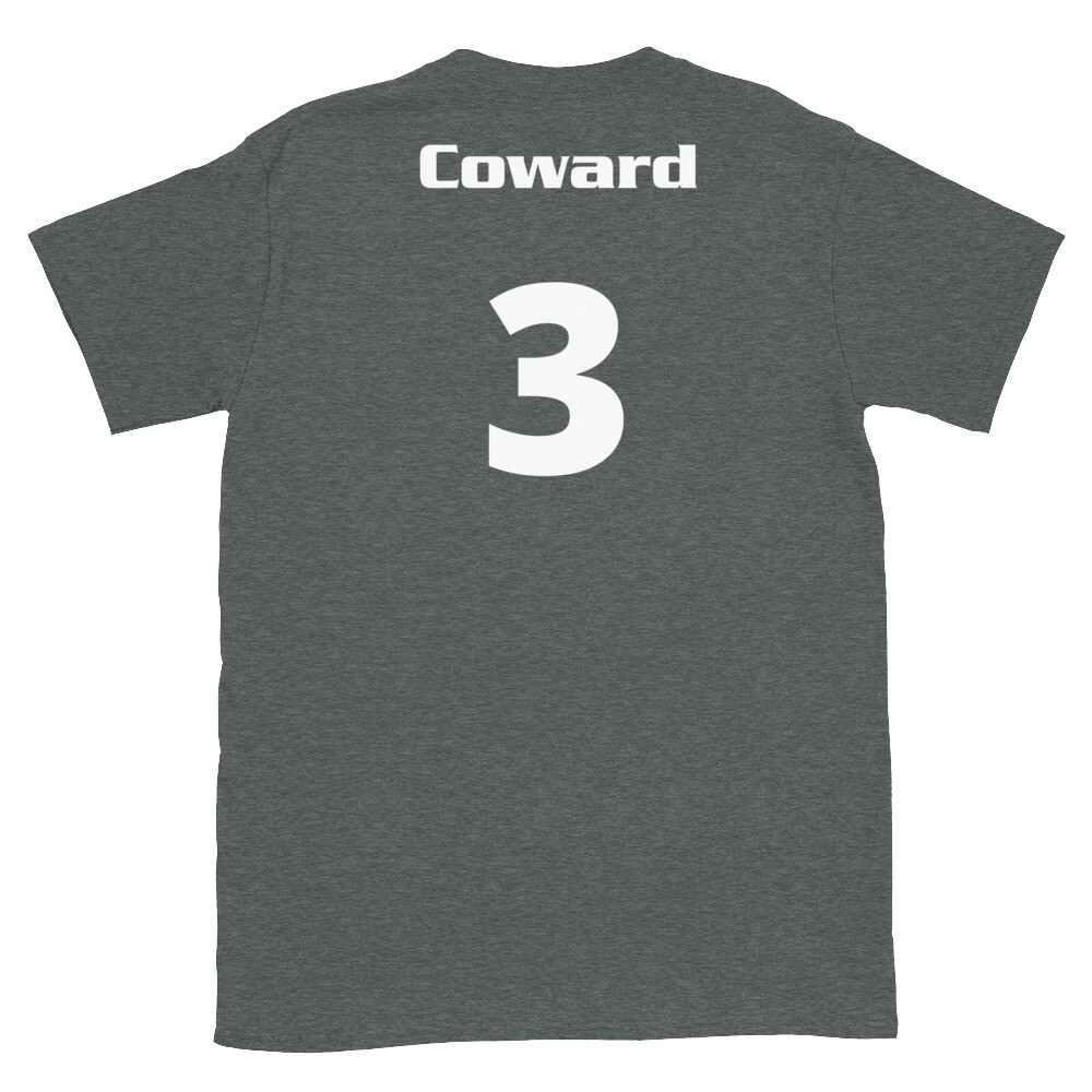 TLU Softball Number 3 Coward Short-Sleeve Unisex T-Shirt