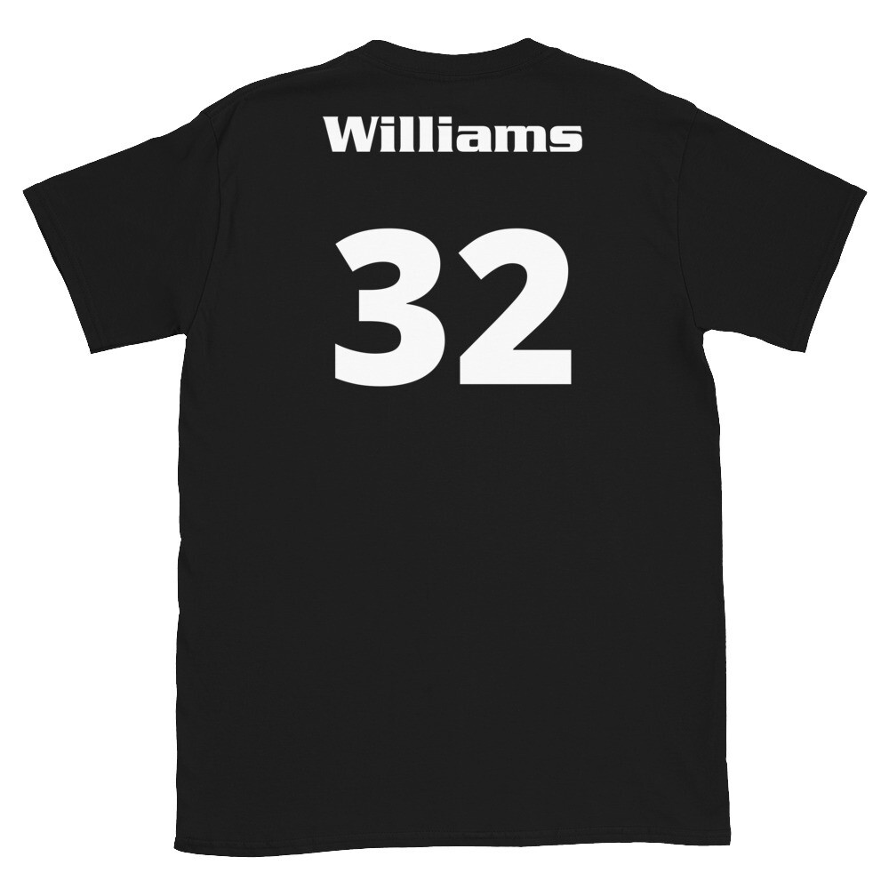 TLU Softball Number 32 Williams Short-Sleeve Unisex T-Shirt, Color: Black, Size: S