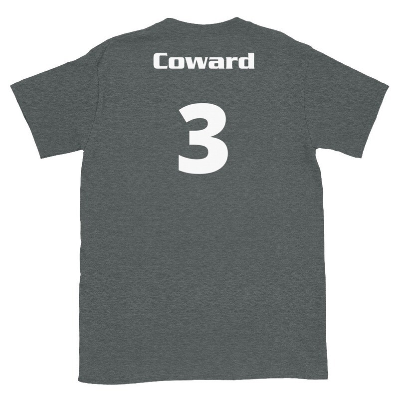 TLU Softball Number 3 Coward Short-Sleeve Unisex T-Shirt