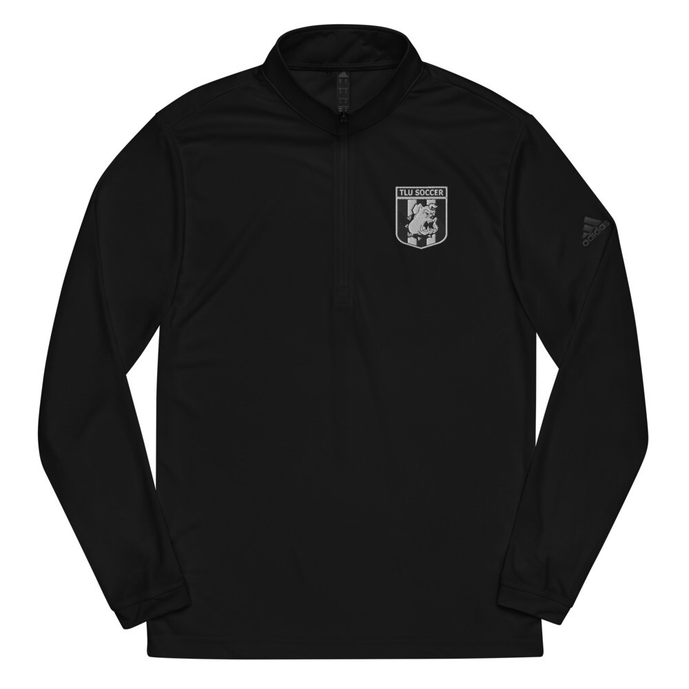 TLU Soccer B/W Crest Quarter Zip Pullover, Color: Black, Size: S