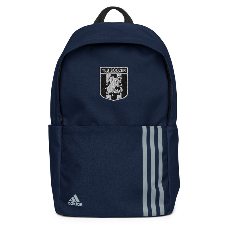 TLU Soccer B/W Crest Adidas Backpack, Color: Collegiate Navy