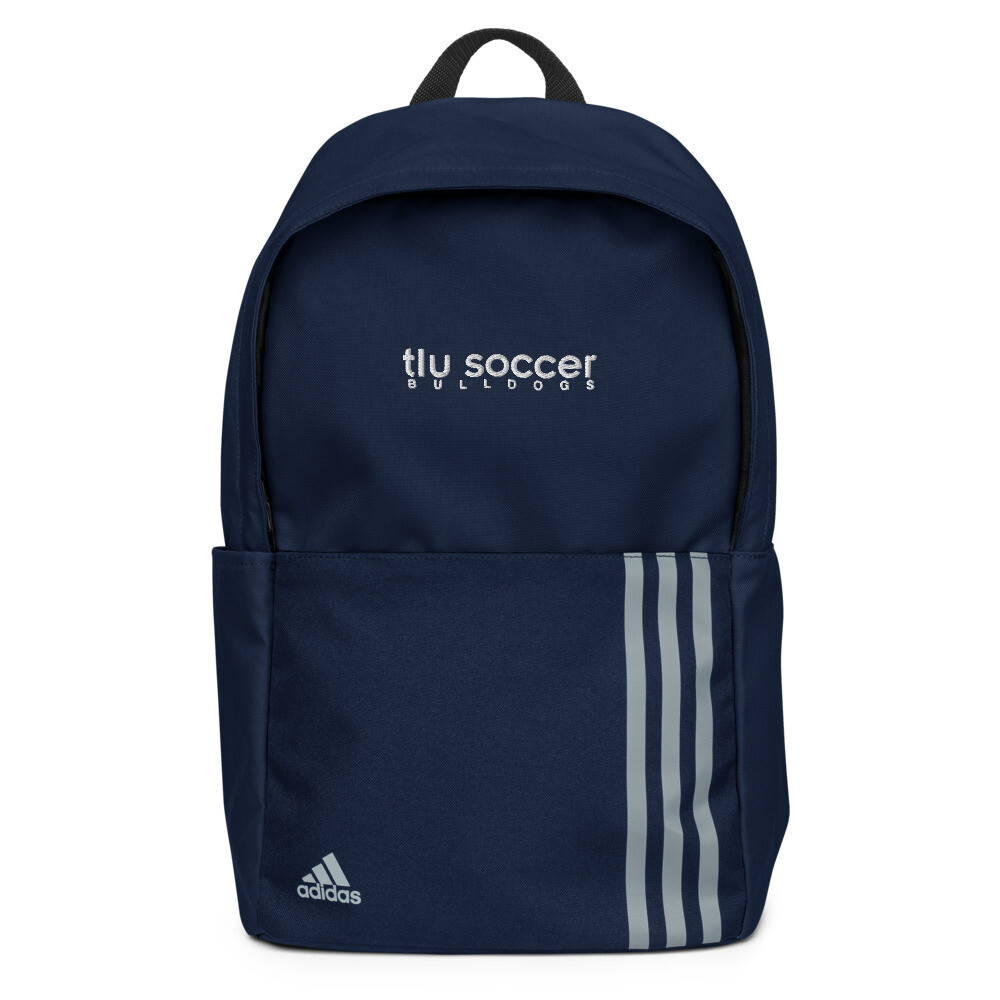 TLU Soccer Bulldogs White Adidas Backpack, Color: Collegiate Navy