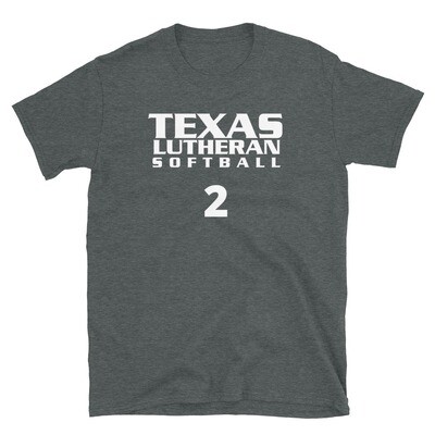 TLU Softball Number 2 Short-Sleeve Unisex T-Shirt