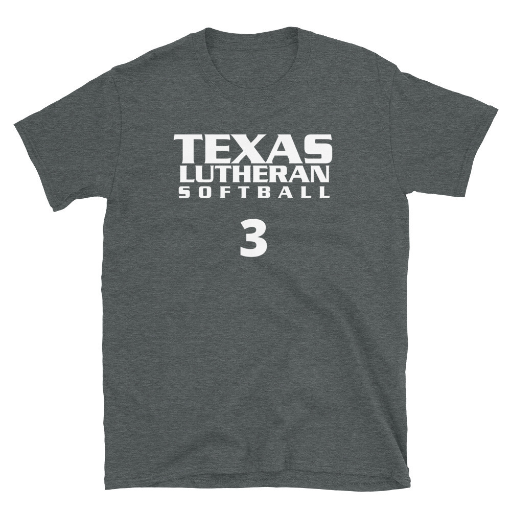 TLU Softball Number 3 Short-Sleeve Unisex T-Shirt