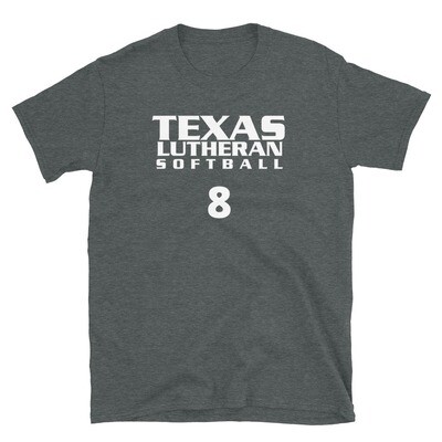 TLU Softball Number 8 Short-Sleeve Unisex T-Shirt