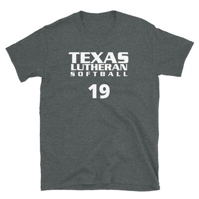 TLU Softball Number 19 Short-Sleeve Unisex T-Shirt