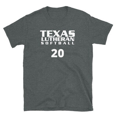 TLU Softball Number 20 Short-Sleeve Unisex T-Shirt