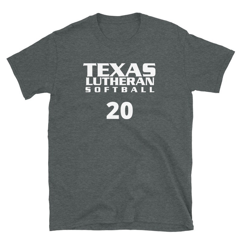TLU Softball Number 20 Short-Sleeve Unisex T-Shirt