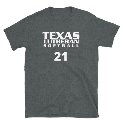 TLU Softball Number 21 Short-Sleeve Unisex T-Shirt
