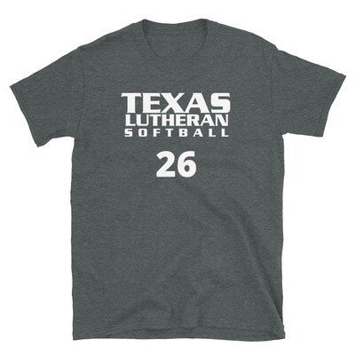 TLU Softball Number 26 Short-Sleeve Unisex T-Shirt